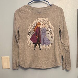Disney Frozen Gray Long Sleeve Kids Tee